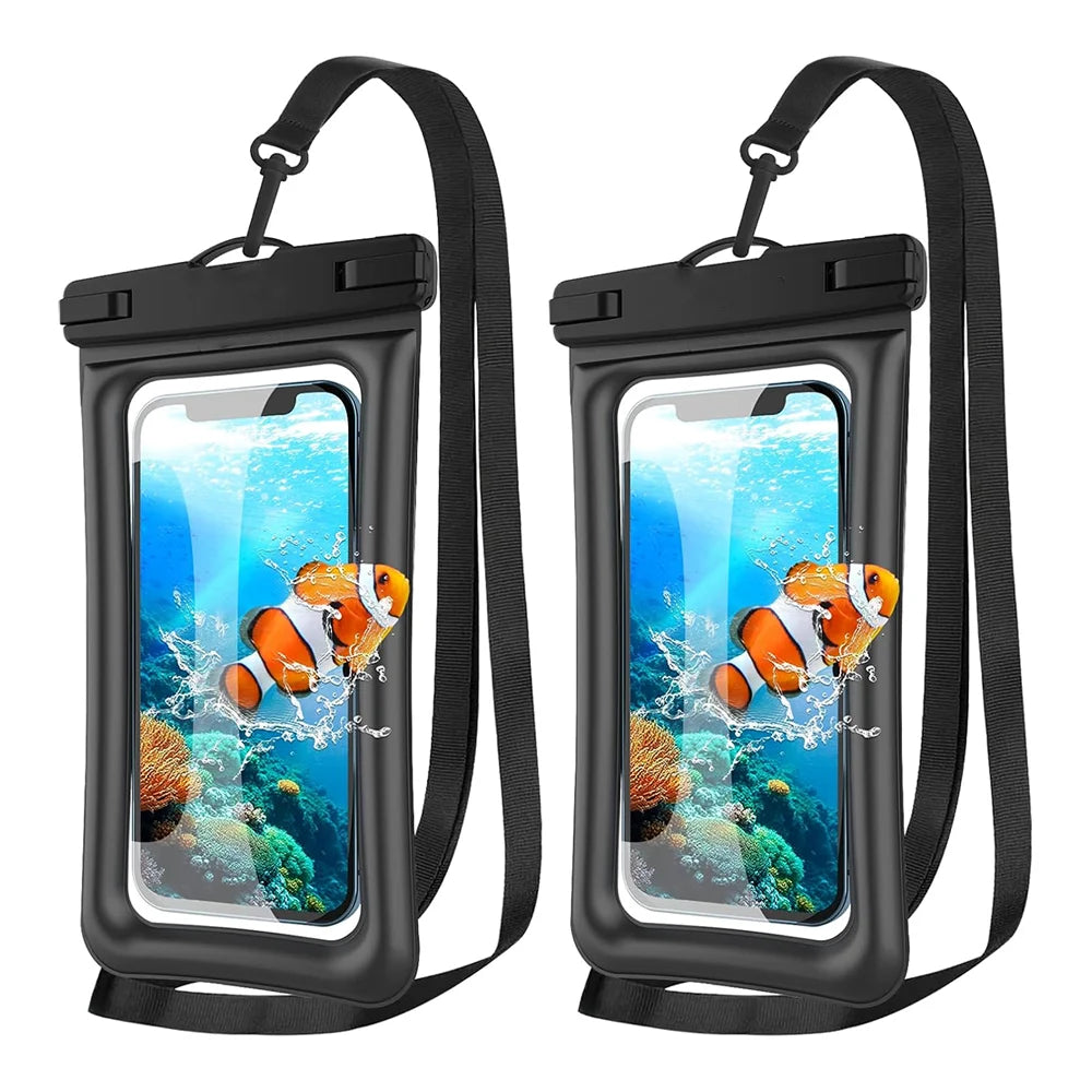 2PCS Waterproof Phone Pouch IPX8 Floating Dry Bag 1PCS Waterproof Phone Case for Beach compatible with under 7.2 inches phones