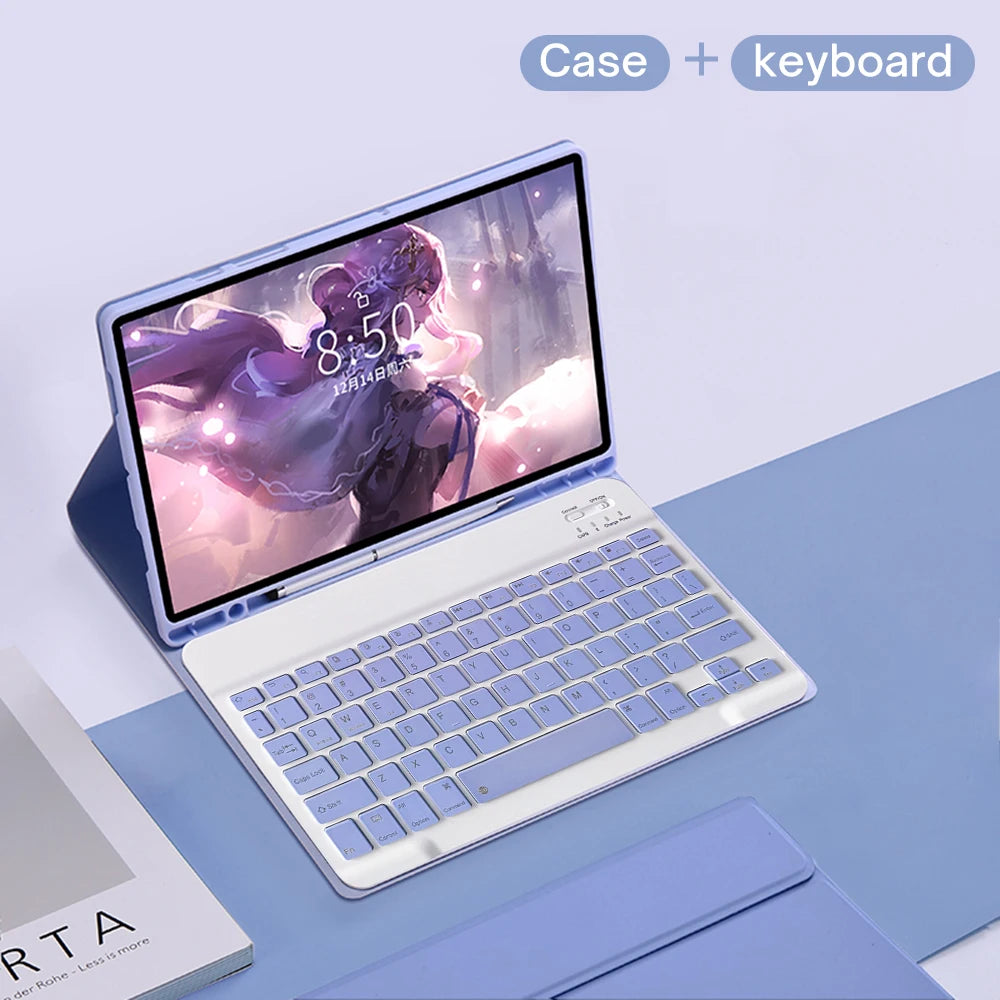 Touchpad Keyboard Case for Samsung Galaxy Tab S9 FE 10.9in S6 Lite 10.4in S7 S8 S9 11in A9 Plus A8 S7+ S8+ S9+ S9 FE+ 12.4in