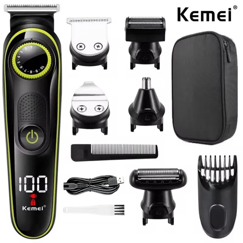 Kemei Hair Clipper Multifunctional Trimmer For Men Electric Shaver For Men's Razor Nose 5 In 1 Professional Trimmer KM-696