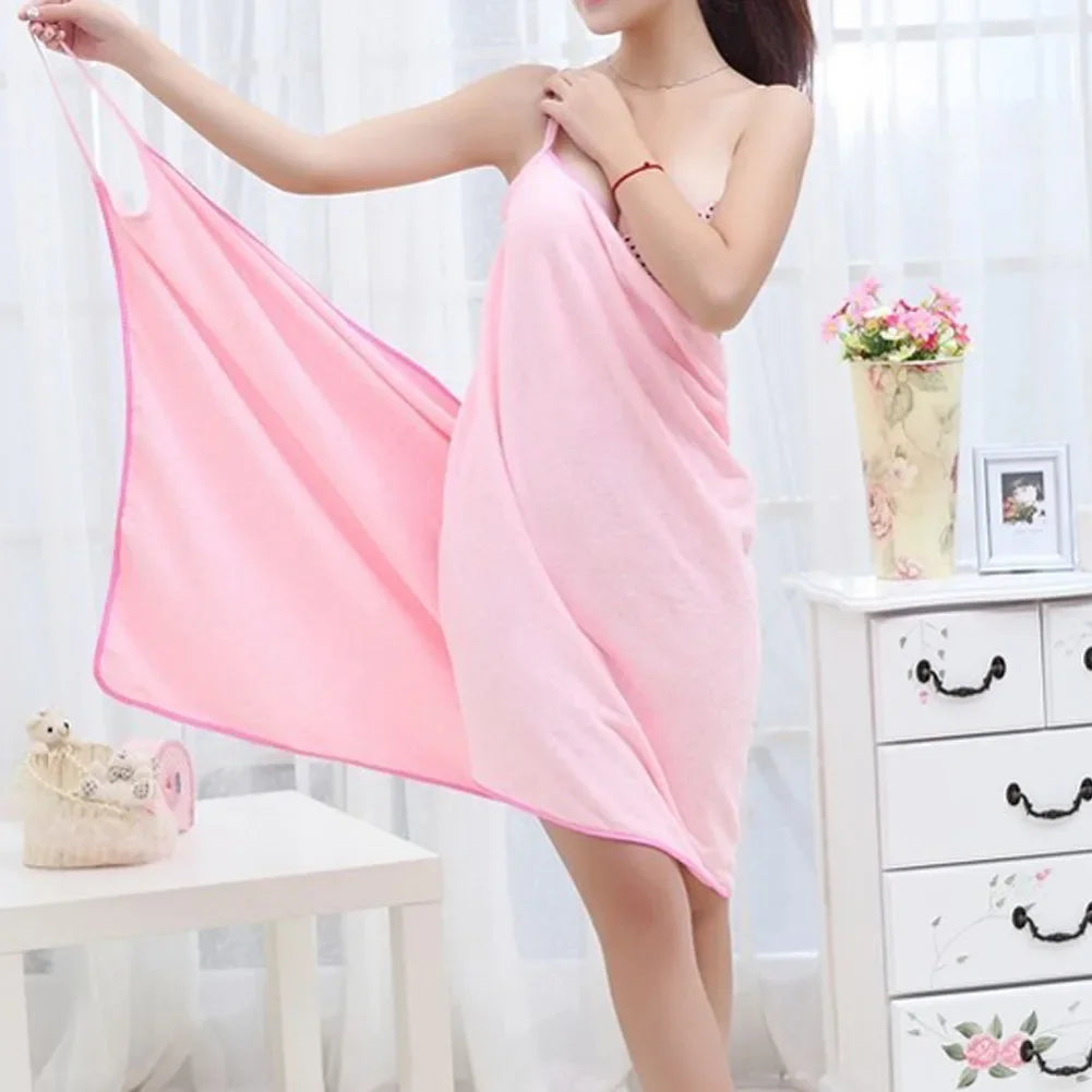 Bath Microfiber Wearable Towel Women Sexy Bathrobe Fast Dry Wash Clothing Wrap Towels Robe De Plage Beach Dress bathroom set