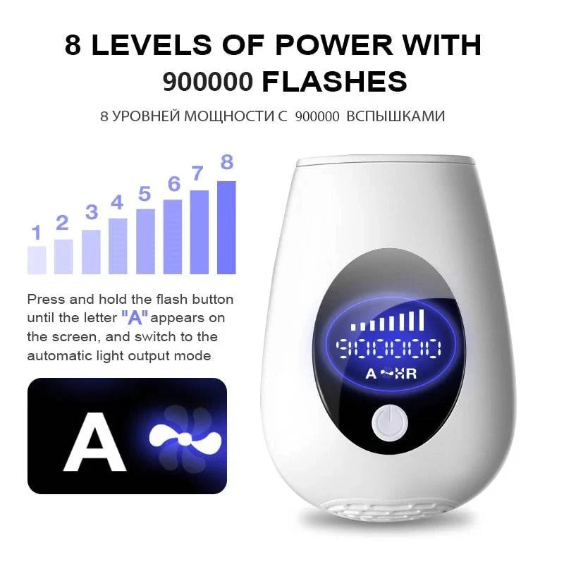 990,000 Flashes IPL Laser Hair Removal Device for Women, Painless Permanent Hair Remover for Home Use, Body, Bikini, and Face