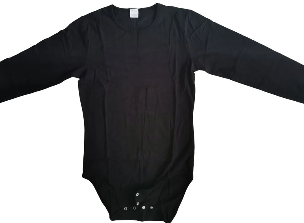 ABDL Adult Baby Black Bodysuit With Snaps/Adult Long Sleeve Bodysuit Romper /Adult Jumpsuit/Adult Onesie