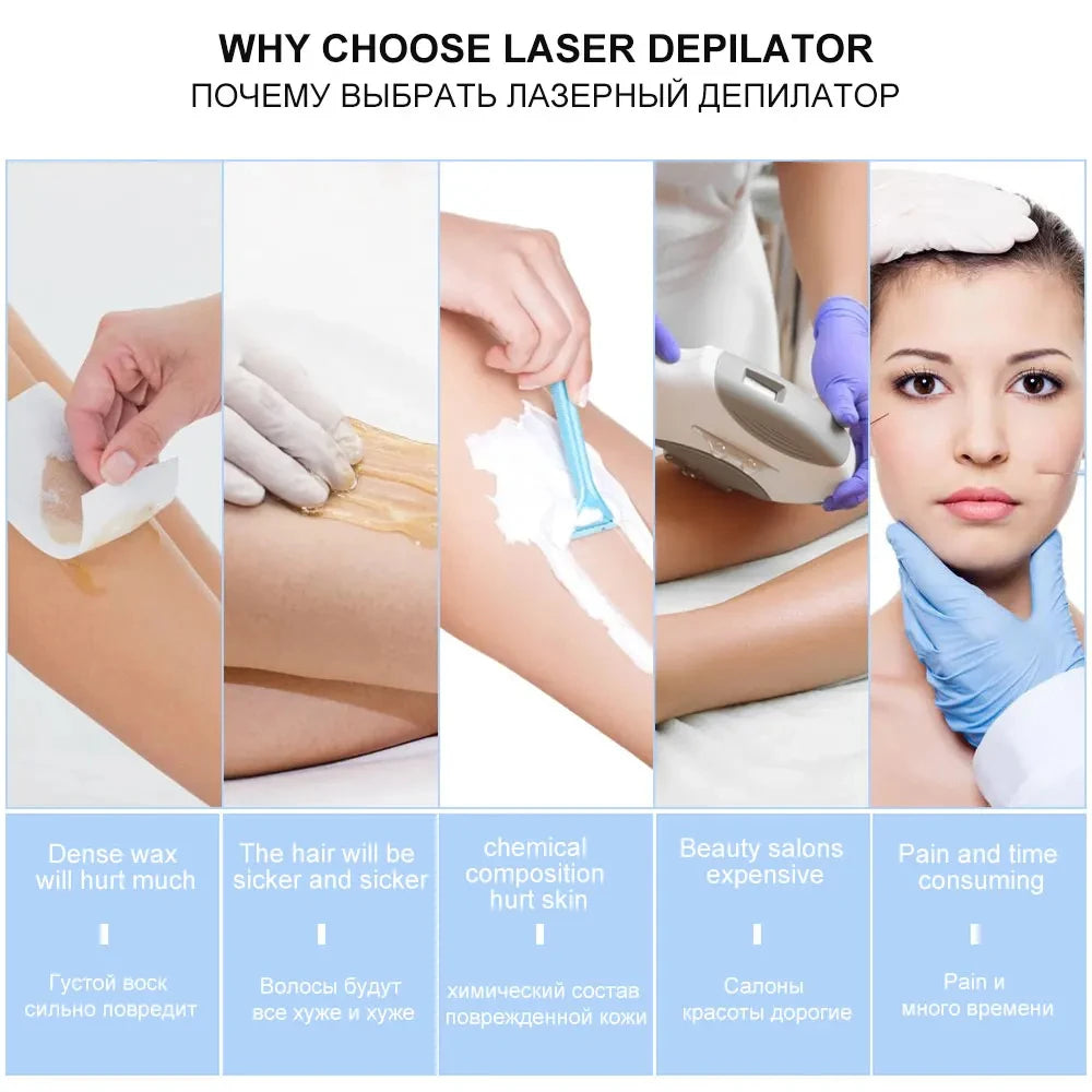 990,000 Flashes IPL Laser Hair Removal Device for Women, Painless Permanent Hair Remover for Home Use, Body, Bikini, and Face