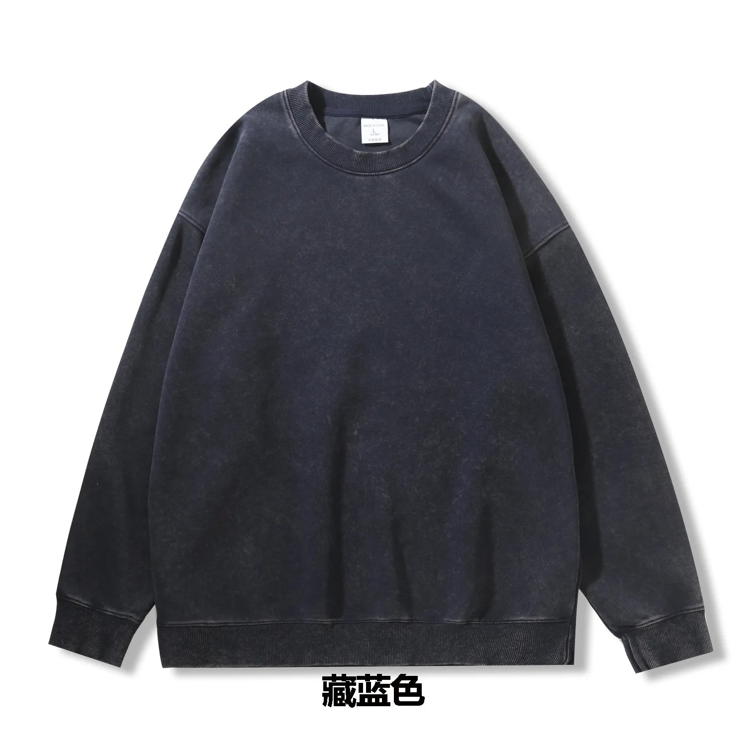 Woman Men Solid Washed Sweatshirt Cotton Acid Wash Hoodies Autumn Warm Crewneck Pullover Fashion Vintage Oversize Female Clothes