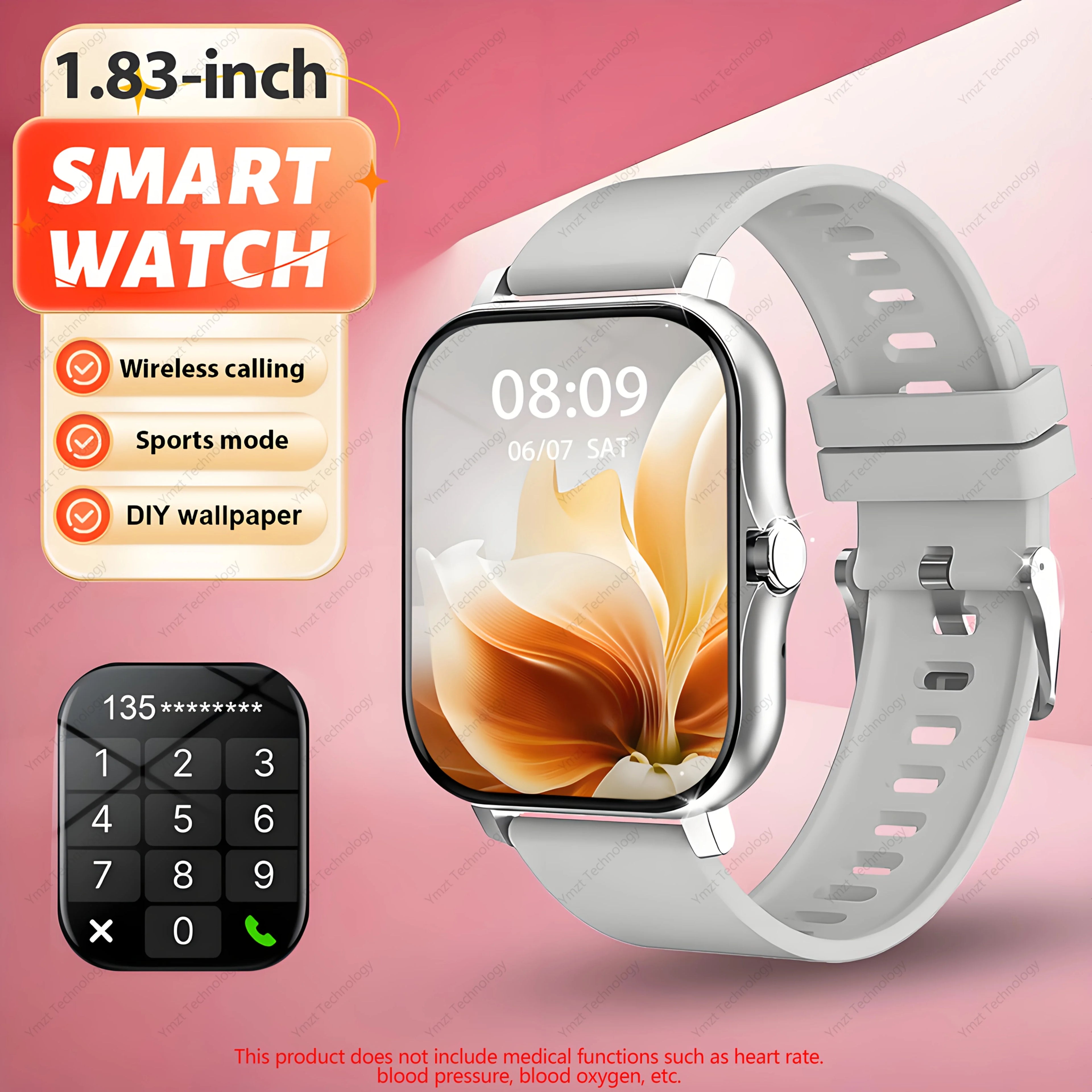 2025 New 4.65cm  Touchscreen Smartwatch with WirelessVoice180mAh Rechargeable Battery Sleek Smartwatch  Alloy Case Watch Smart