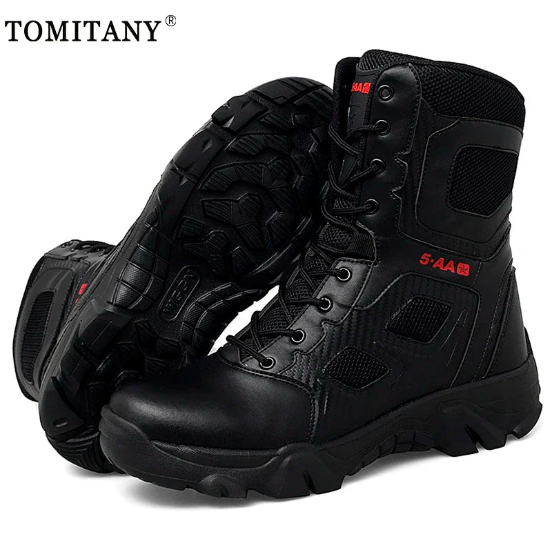 Men Shoes 2024 Winter Men Combat Tactical Boots Ankle Work Safety Shoes Special Force Army Boots Male Waterproof Motorcycle Shoe