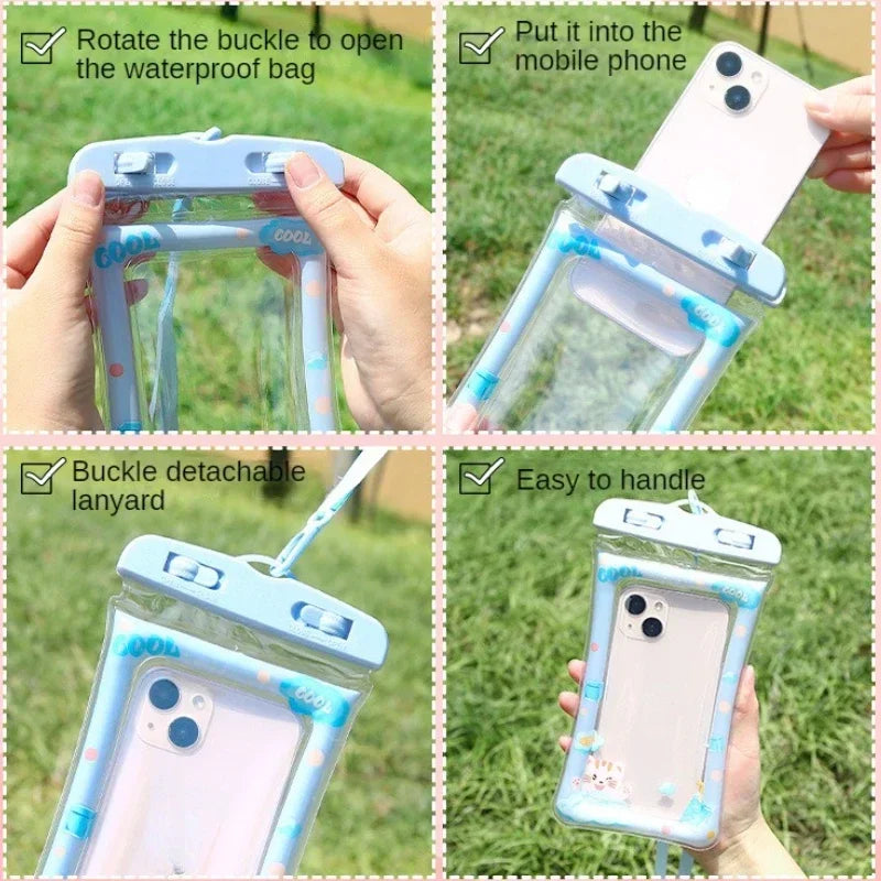 Universal Waterproof Phone Pouch with PVC Airbag Underwater - Touchscreen Case for Swim and Diving 도매 Льготы