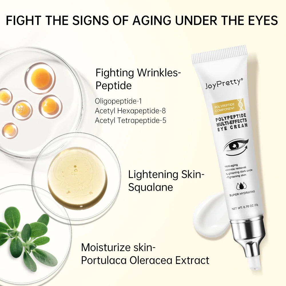JoyPretty Anti Wrinkle Eye Cream Eye Bags Removal Polypeptide Anti Aging Tightening Dark Circles Puffiness Eye Skin Care Creams