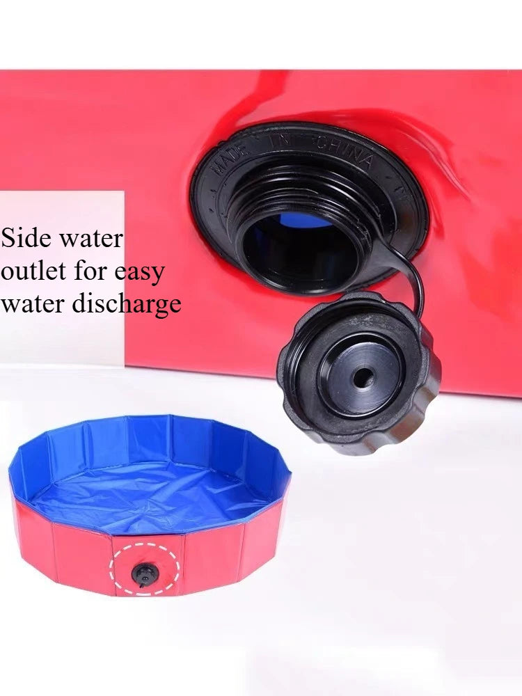 Foldable Pet Swimming Pool Bath Tub for Small Medium Dogs, Portable Outdoor Indoor Puppy Bathing Pool