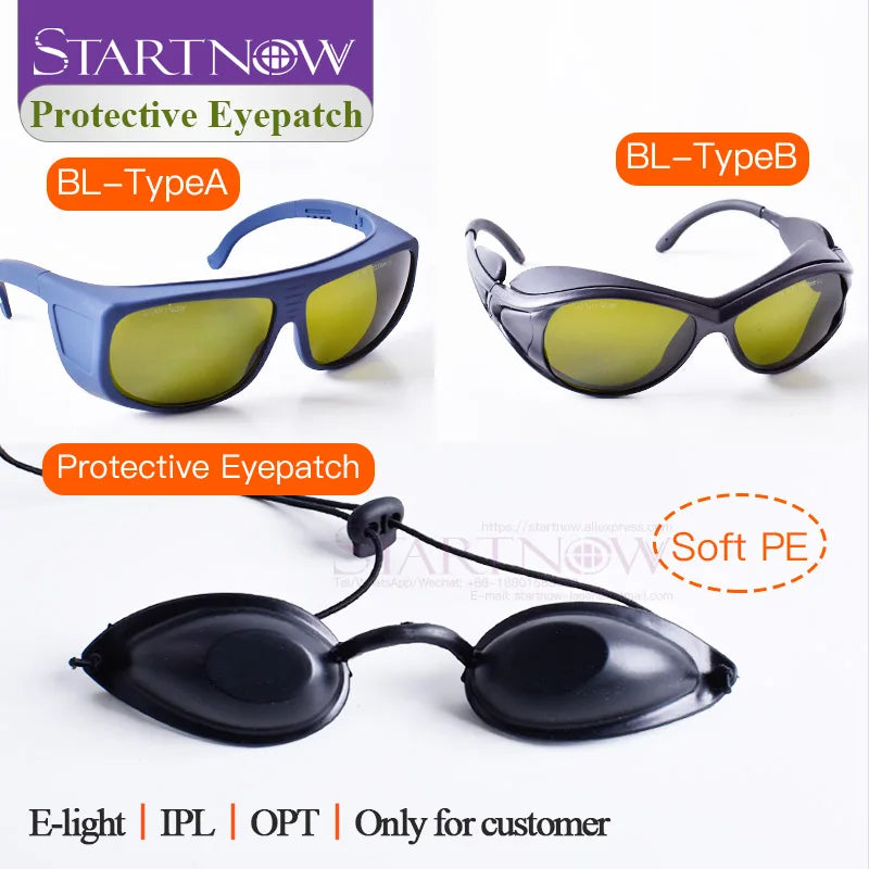 Laser Glasses 190nm-2000nm IPL Hair Removal Safety Eyepiece CE IPL OPT Soft PE Eye Mask Protective Eyepatches Laser Goggles