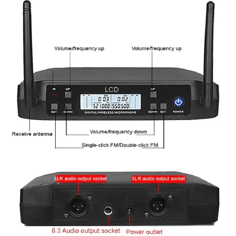 Wireless Microphone Professional System UHF Automatic U segment FM mobile loop  Frequency 60M Party Stage Church speech karaoke