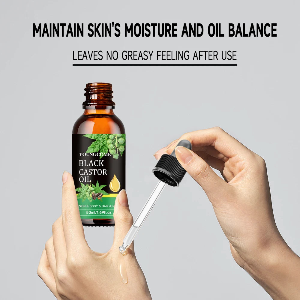 Black Castor Oil Healthy Organic Castor Oil Improves Hair Line Toughness Nourishes The Body Skin Hair Massage Moisturizing 60ml