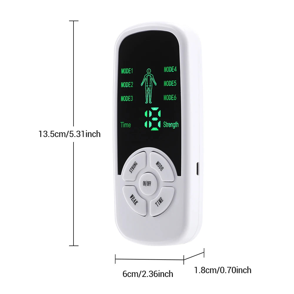 6 Modes Tens Electric Massager Muscle Relax Device Full Body Stimulator Back Waist Knee Healthy Care Patchs Digital Massage Tool