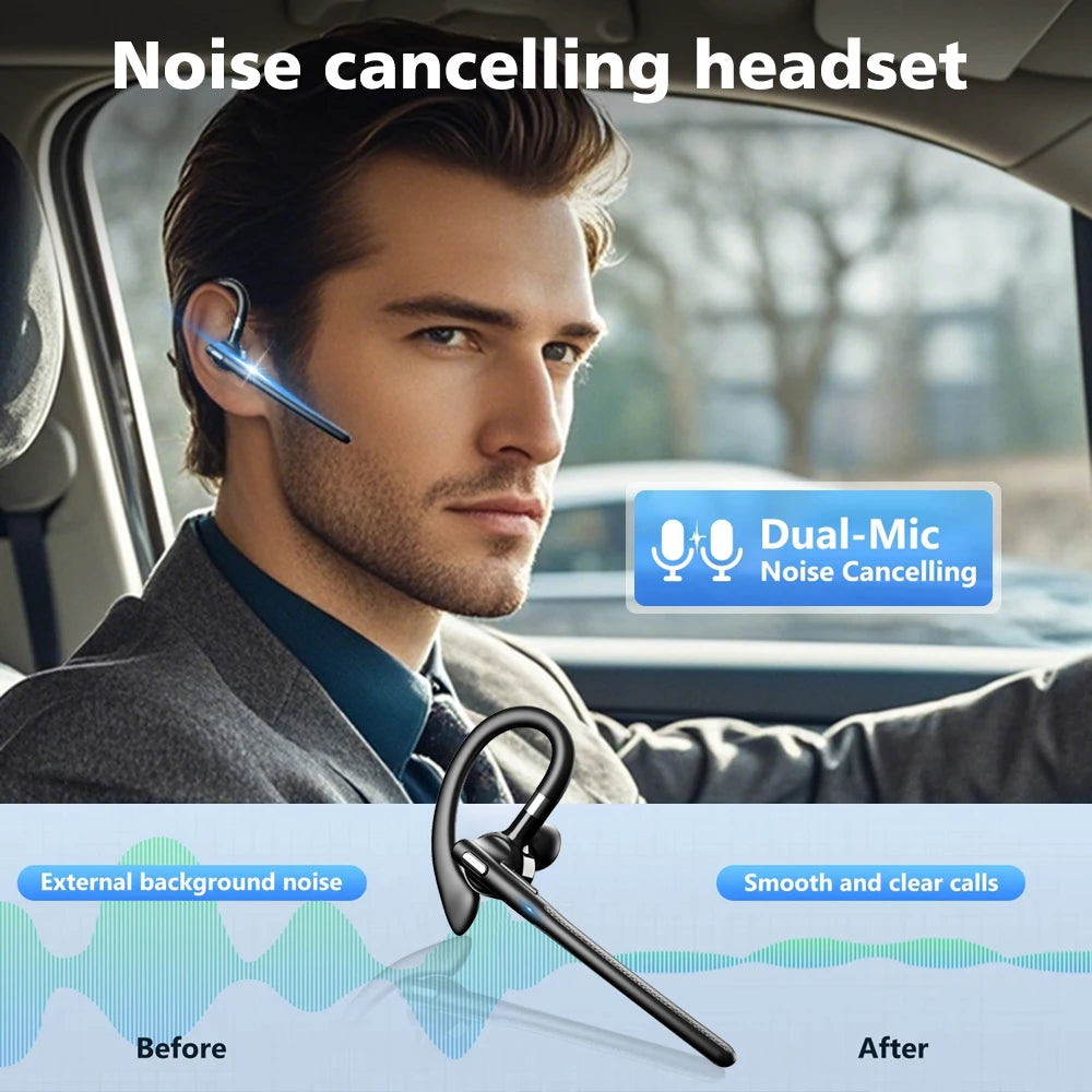 Bluetooth 5.4 Headphones Wireless Headset Dual Microphone Mute CVC8.0 Noise Cancelling Driving Headphones Hands-free Headphones