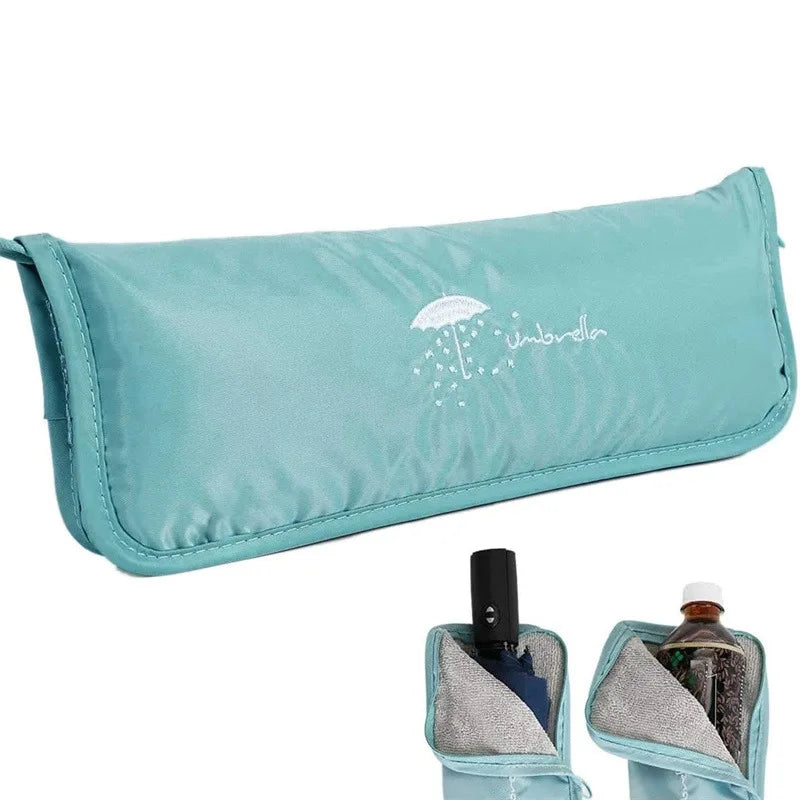 Waterproof Wet Umbrella Bag Foldable Absorbent Pouch for Travel Car Home Camping Rainy Day Dry Storage Organizer
