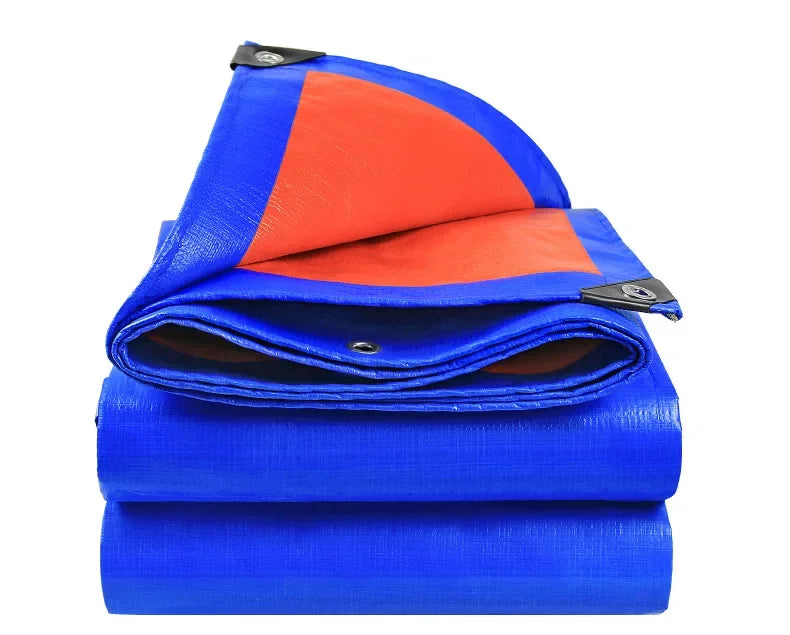 2X2m 2X3m Waterproof Blue Orange Plastic PE Tent Tarp UV Protective Tarp Awnings Awnings Summer Backyard Gardens Rain Cover