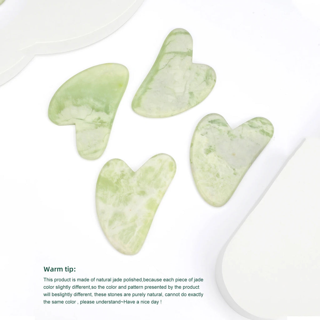Guasha Massage Natural Stone Jade Scraper Facial Gua Sha SPA  Neck Massager for Face Lifting Wrinkle Remover Beauty Healty Tool