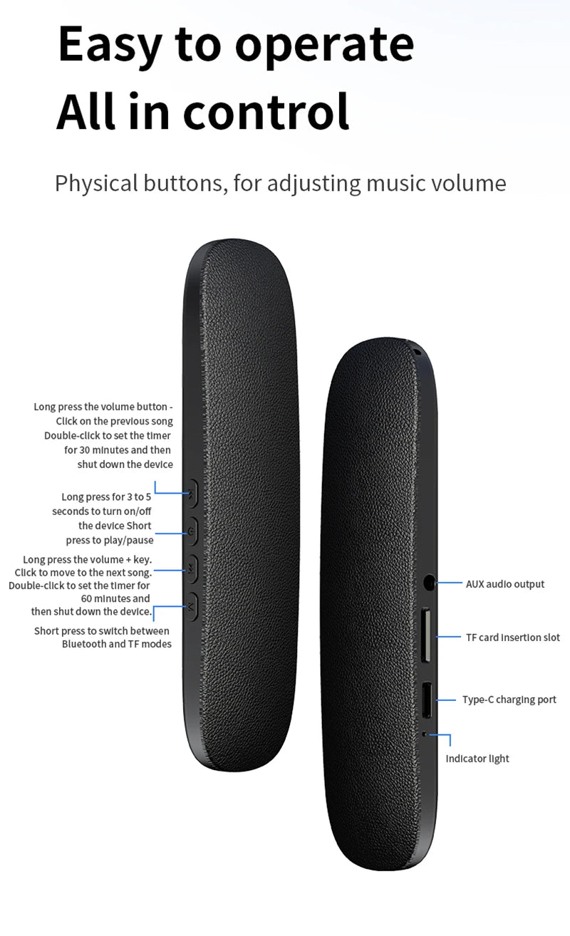 Bluetooth 5.4 Under Pillow Speaker Bone Conduction Speaker Noise Reduction Stereo Music Player With TF Card Slot Timed Shutdown