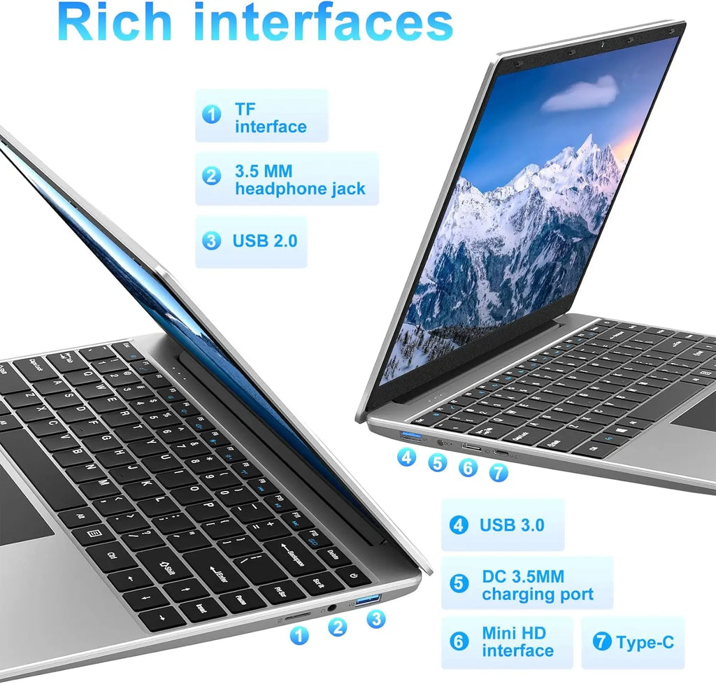 Jumper EZbook S5 Laptop 14 Inch, 12GB RAM 256GB SSD, Processor Intel Celeron J4105 Notebook, Two Speaker, Type-C, Mini HDMI