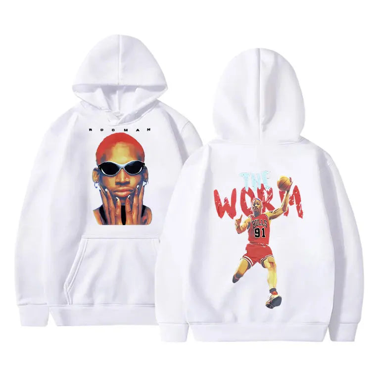 Vintage The Worm Dennis Rodman Graphics Hoodie Men Women Hip Hop Fashion Oversize Sweatshirt Harajuku Boys Basketball Streetwear