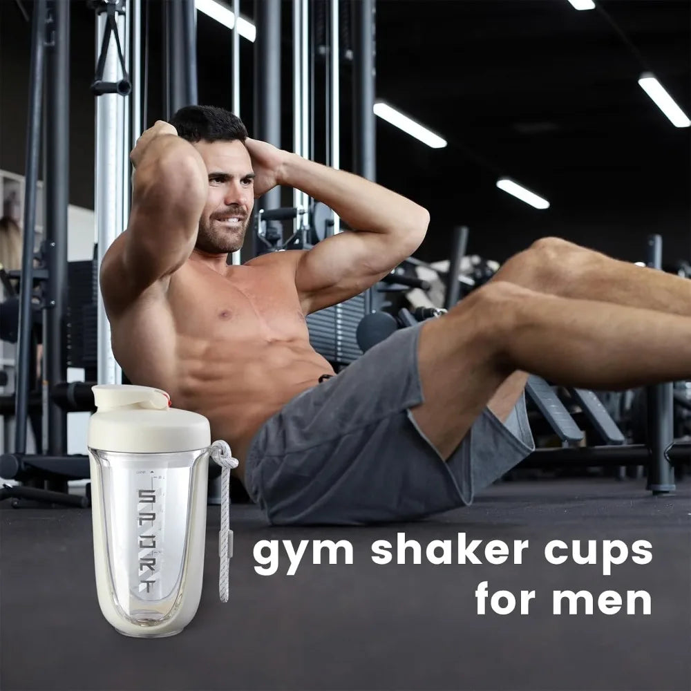 Premium Protein Powder Shaker, 590 Ml/20 Oz, Leak proof Tritan Ideal for Pre-workout Drinking. BPA free Contains Plastic Ball