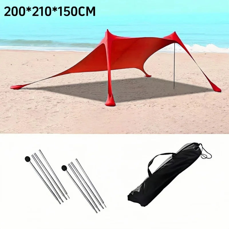 200*210*150CM Family Beach Tent Beach UV Protection Canopy Tent For 3-4 Person Outdoor Camping Wind Resistance Awning