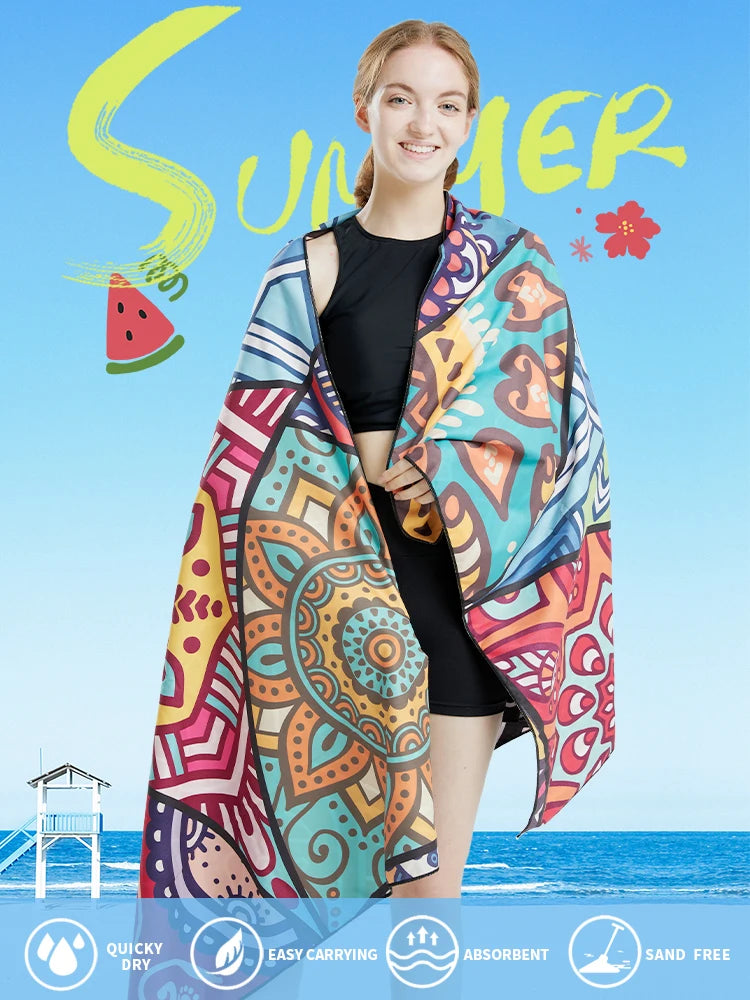 Big Microfiber Beach Towels Quick Dry Towel Sand Cloud Beach Towels Aldults Pool Towel for Travel Swim Pool Yoga（S16）