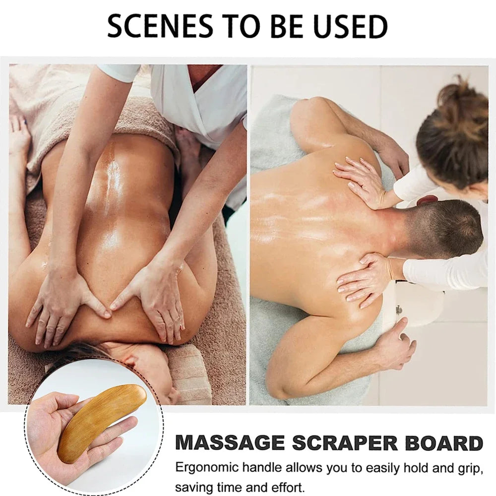 1Pcs Gua Sha Massage Tool,Wood Therapy Massage Tools - Anti Cellulite Massager,Scraping Board,GuaSha Tool for Neck Body Shaping