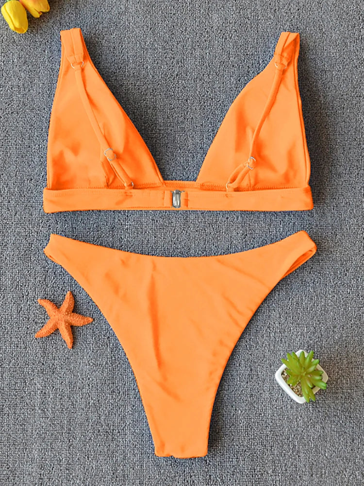 Bikini 2025 Micro Sexy Swimsuit Women Push Up Swimwear Two Piece Bikini Set Solid Bather Bathing Suit Swim Suit Female