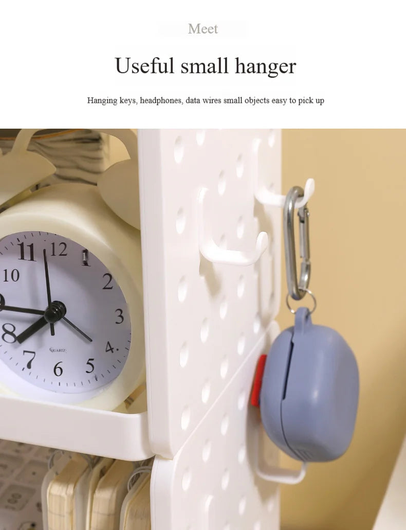 Multi-functional 3-tier Desktop Organizer, Desktop Shelf, Hole Board, Pen Holder Office Desk Organizer, Desk Desk Organizer