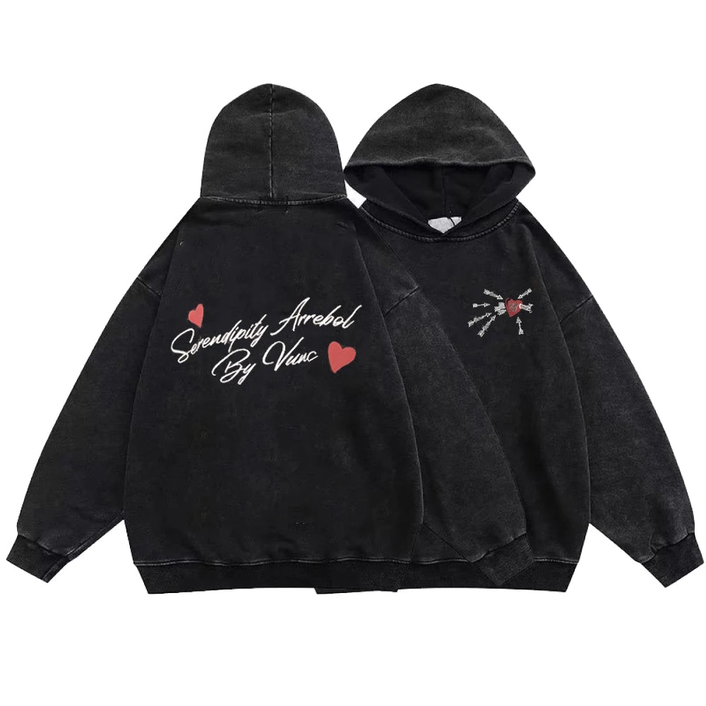 Gothic Style Hoodies Vintage Washed Letter Cross Y2K Sweatshirts Hip Hop Streetwear Long Sleeve Pullover Oversized Harajuku Tops