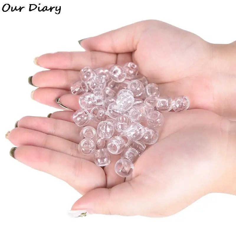 100pcs Dreadlock Beads Rings For Hair Accessories Transparent Big Hole Braids Acrylic Hair Braid Dread