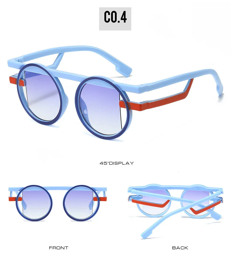 Retro Punk Style Small round Sunglasses UV400 Gradient Shades Unisex Fashion Sun Glasses for Men And Women