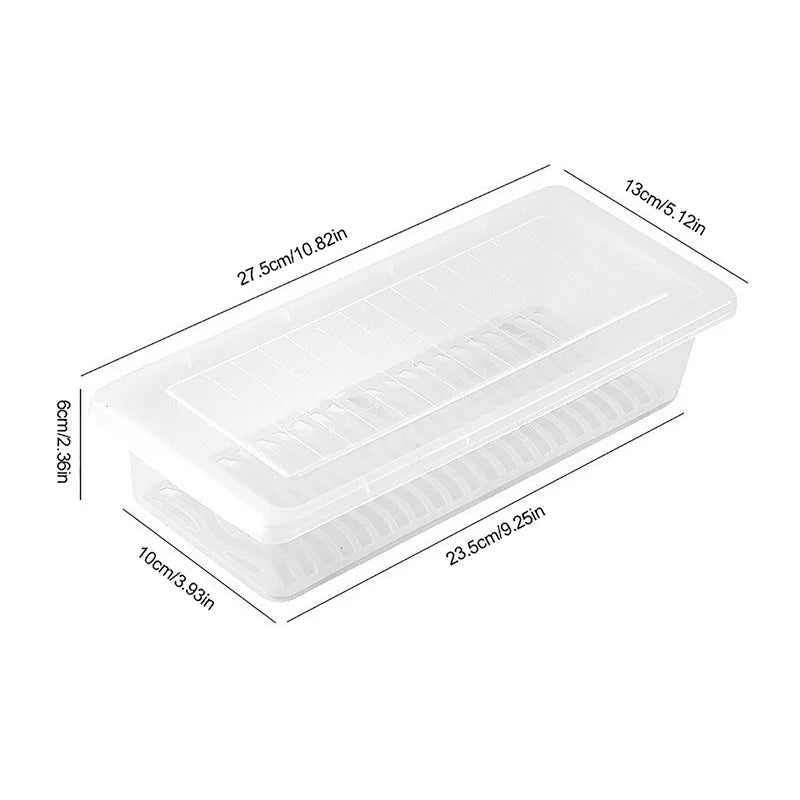 Food Fresh Storage Box Containers Kitchen Fridge Organizer Case Removable Drain Plate Tray For Keep Fruits Vegetables Meat Fish