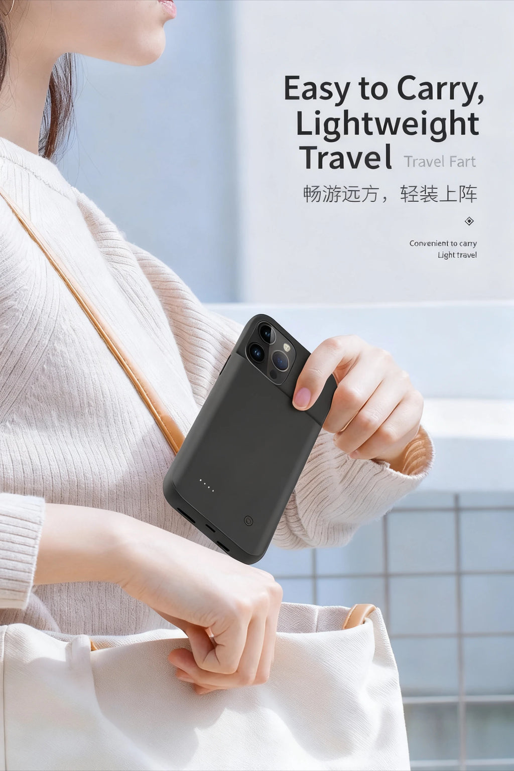 20000mAh Compatible Wireless Power Bank Suitable for IPhone 15 15Pro 15ProMax 15Plus Ultra-thin Portable Back Clip Battery Case