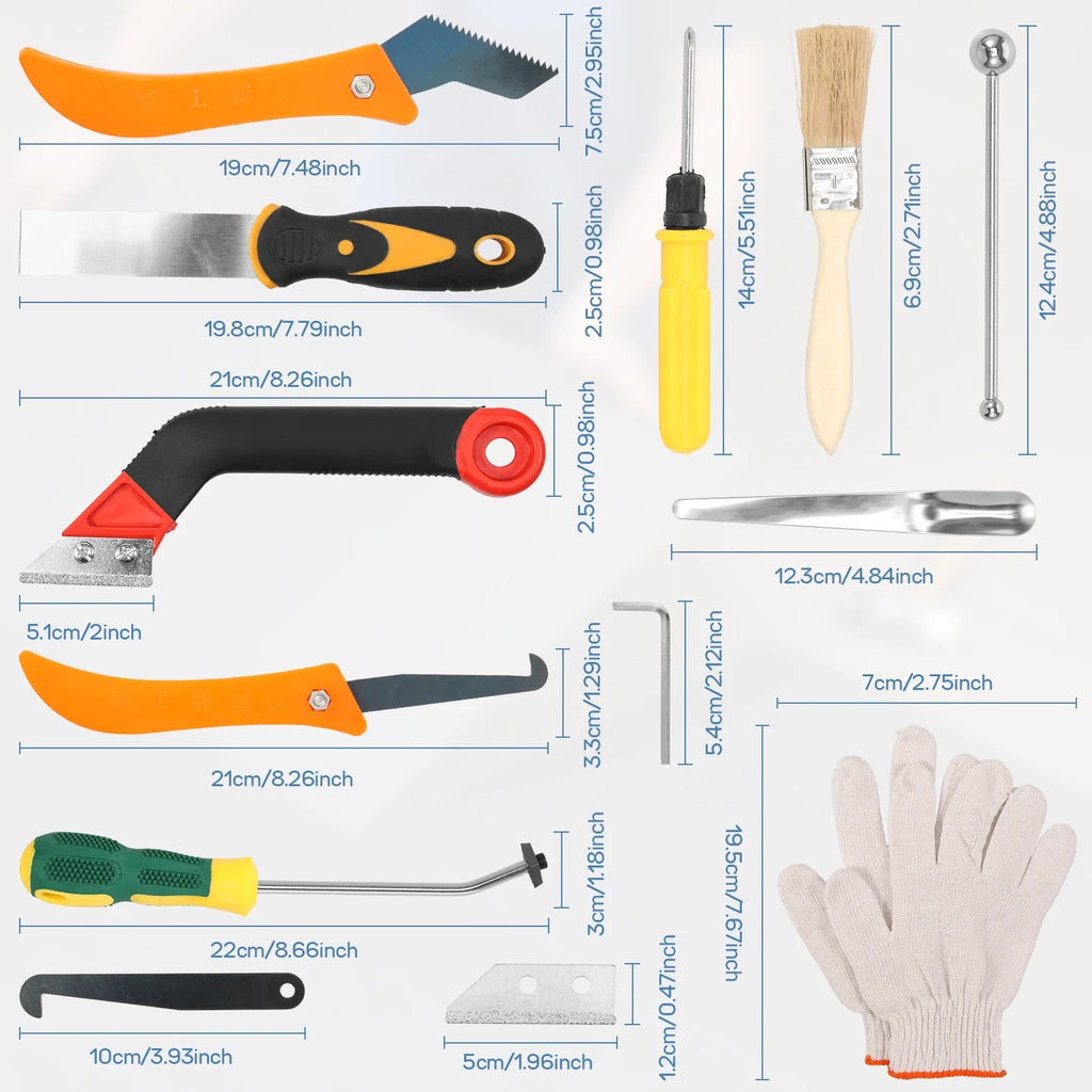 Grout Removal Tools Set Saw Blade Grout Hand Saw Tile Joint Cleaning Brush Caulking Edge for Floor Kitchen Hand Tool Set