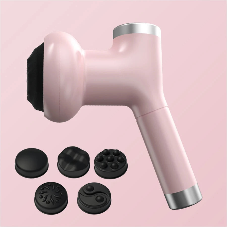 USB body massager, fat pushing device with 8 levels of strength and 5 interchangeable massage heads