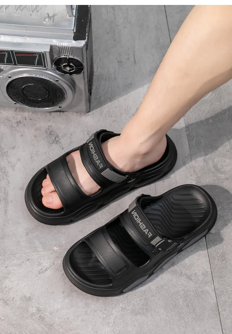 Men's Cloud Soft Thong Slippers Two-Way Wear Thick Bottom Waterproof Non-Slip Driving Comfortable Summer Sandals