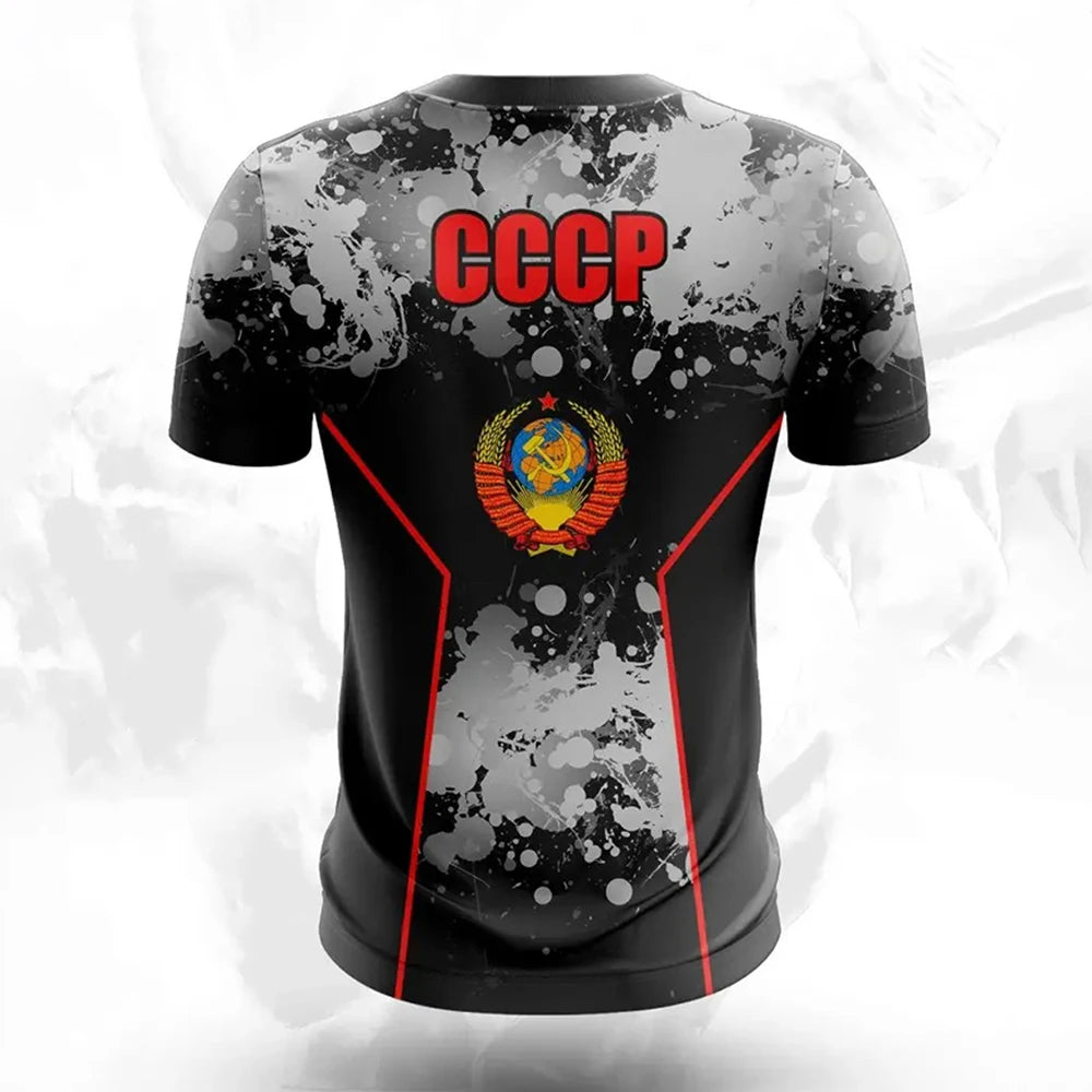 Russia Men's T-shirts Casual Fashion Summer New Russian Flag Short Sleeved Tops Tees Men's Clothing Oversized T-shirt Streetwear