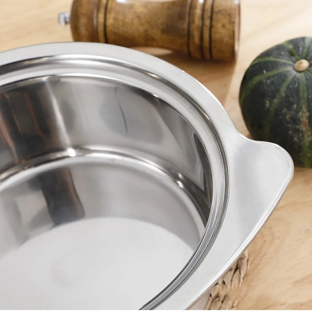 One Person Cooking Boiling Pot Multi Purpose 14/15/16/18cm Stock Pot with Lid Stainless Steel Cookware Hot Pot Restaurant