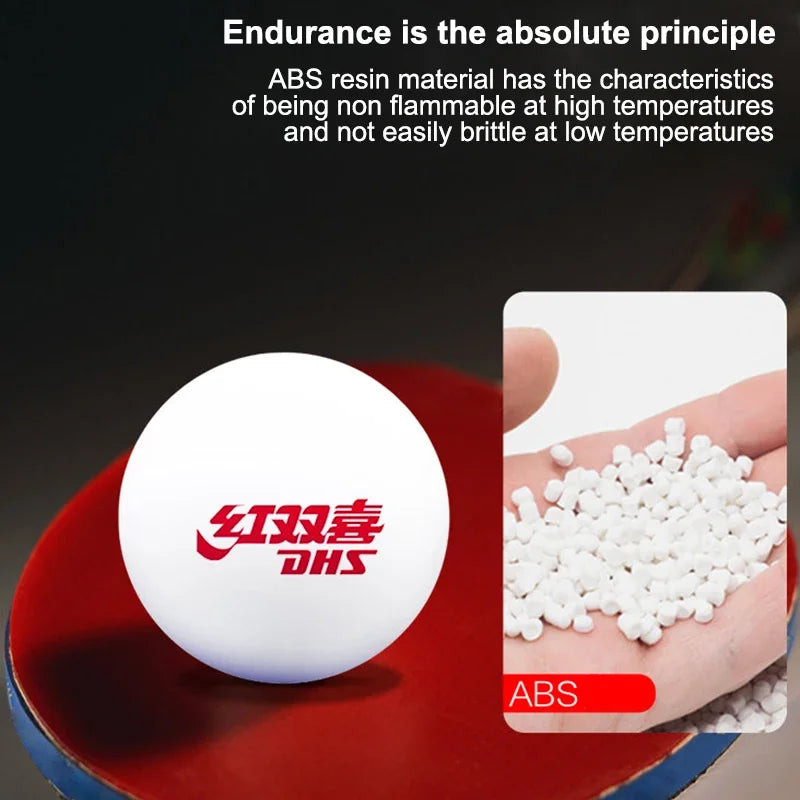 100Pcs DHS Seamed Table Tennis Ball ABS New Material Table Tennis Ball ITTF Approved Ping Pong Balls for Training Competition
