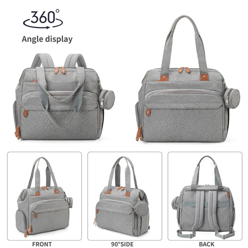PANGDUBE Large Size Mom Dad Backpack Baby Diaper Bags with Pacifier Bag Nappy Bag for Baby Things Maternity Backpack for Mommy