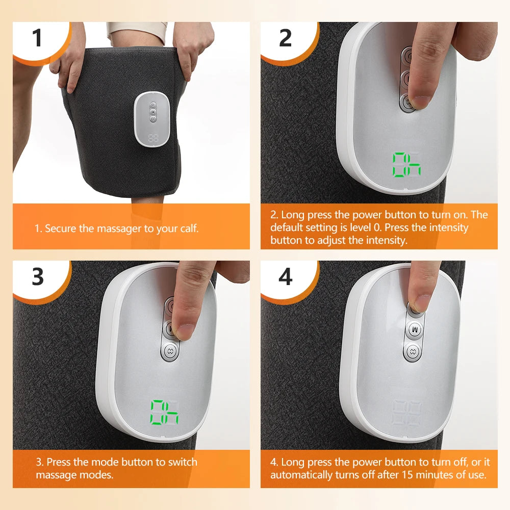 Calf Massager Wireless Leg Massager Electric 4 Modes Airbag Compresstion Calf Muscle Relax Blood Circulation Rechargeable