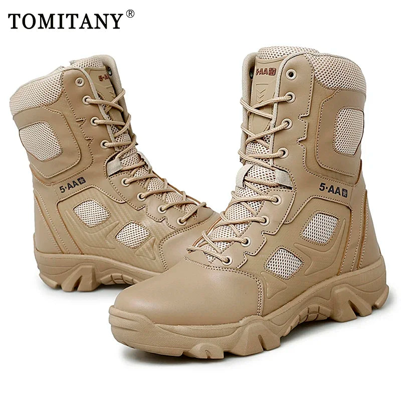 Men Shoes 2024 Winter Men Combat Tactical Boots Ankle Work Safety Shoes Special Force Army Boots Male Waterproof Motorcycle Shoe