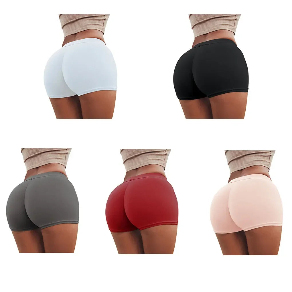 Sexy Shorts Women Sports Wear Fitness Short Pants Skinny Female Push Up Gym Clothing Solid Color Elastic Breathable Flex Shorts