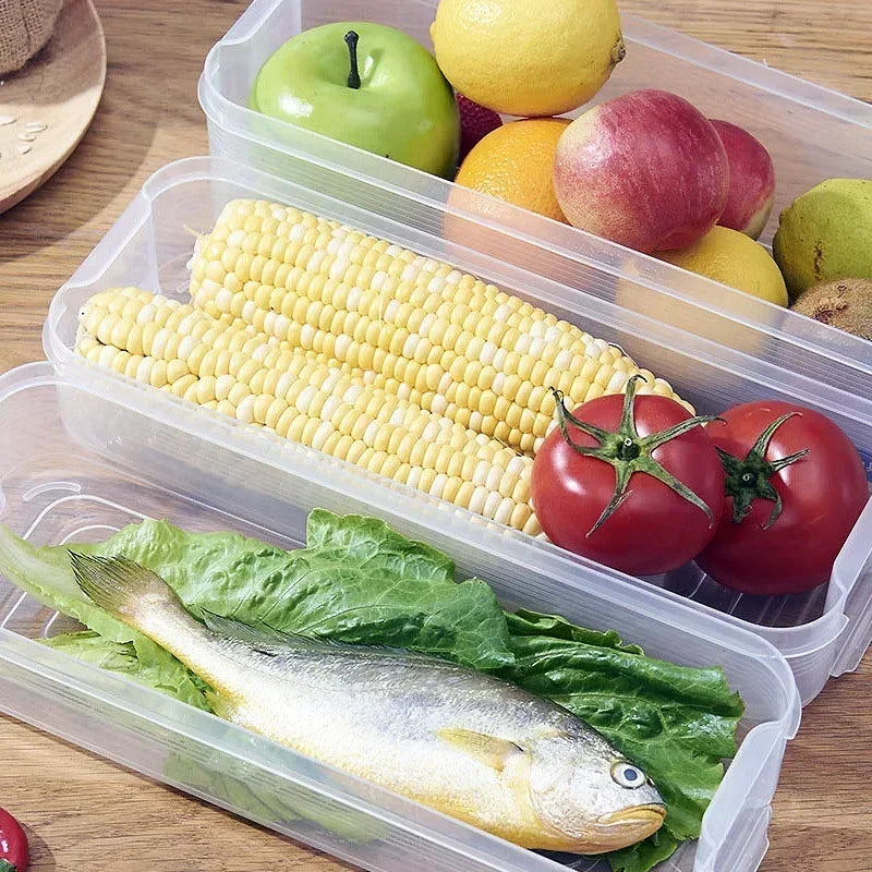 Kitchen Fridge Freezer Space Organizer Refrigerator Storage Rack Shelf Holder Drawer Multi-layer Food Storage Box