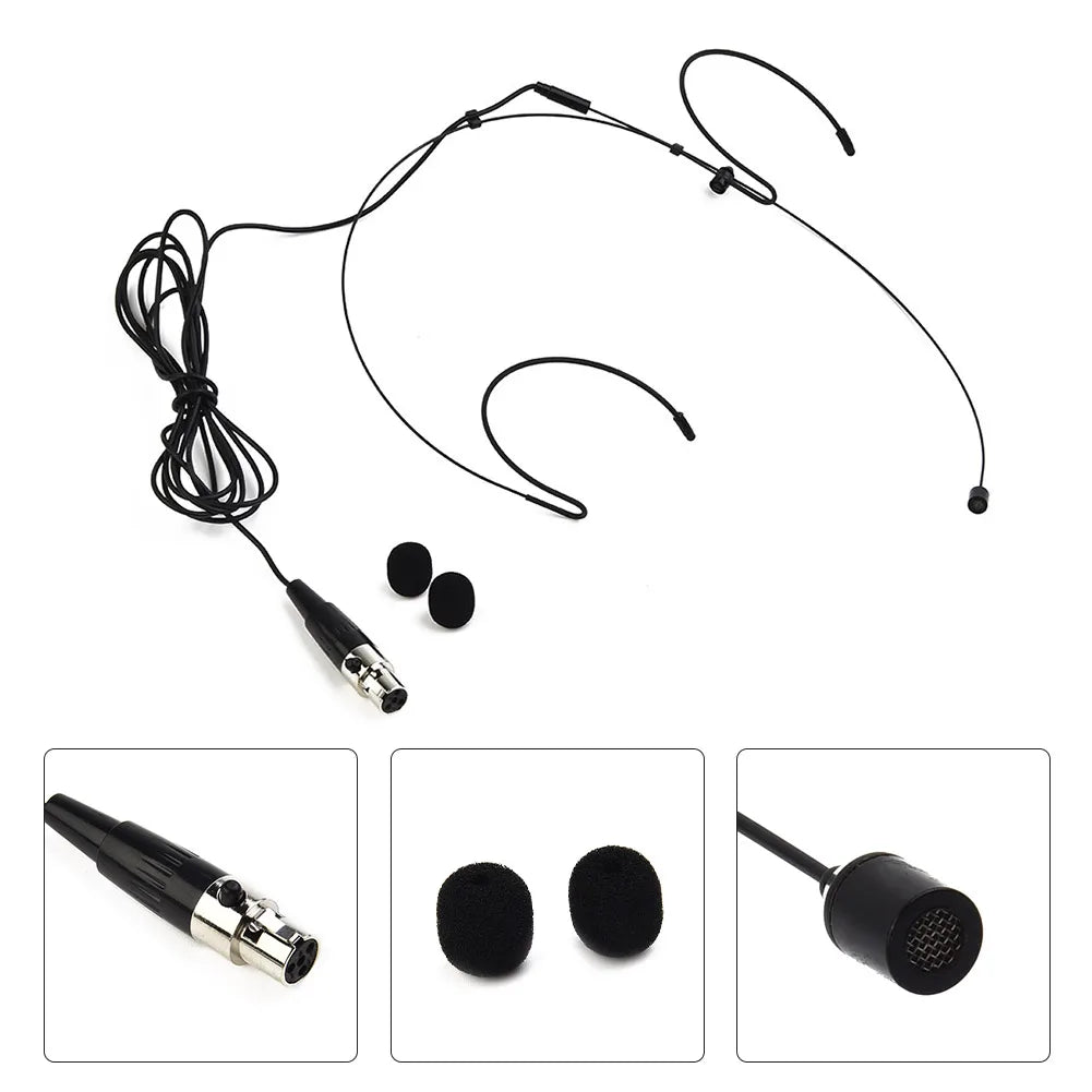 1PCS Double Earhook Headset Mic Headworn Microphone For Shure Wireless Earhook Microphone Black Audio Equipment Radio System