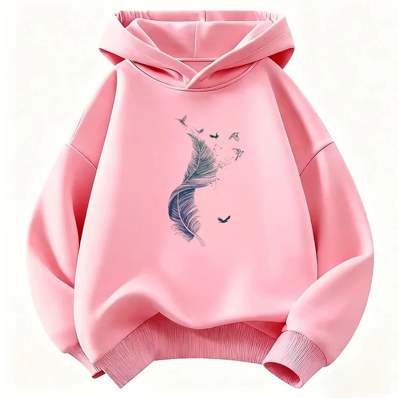 Vintage Leaf Design Hoodie Retro Children's Sweatshirt Hoody Casual Hoodies for Boys Girls Clothes Fashion