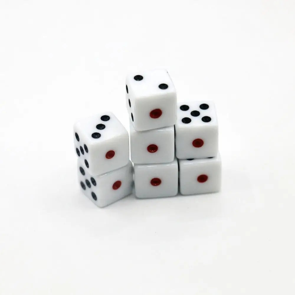 5Pcs/10Pcs 14mm/10mm 6 Sided Drinking White Dices Round Corner Cubes RPG Dice Acrylic Game Accessory Digital Point Dice Set