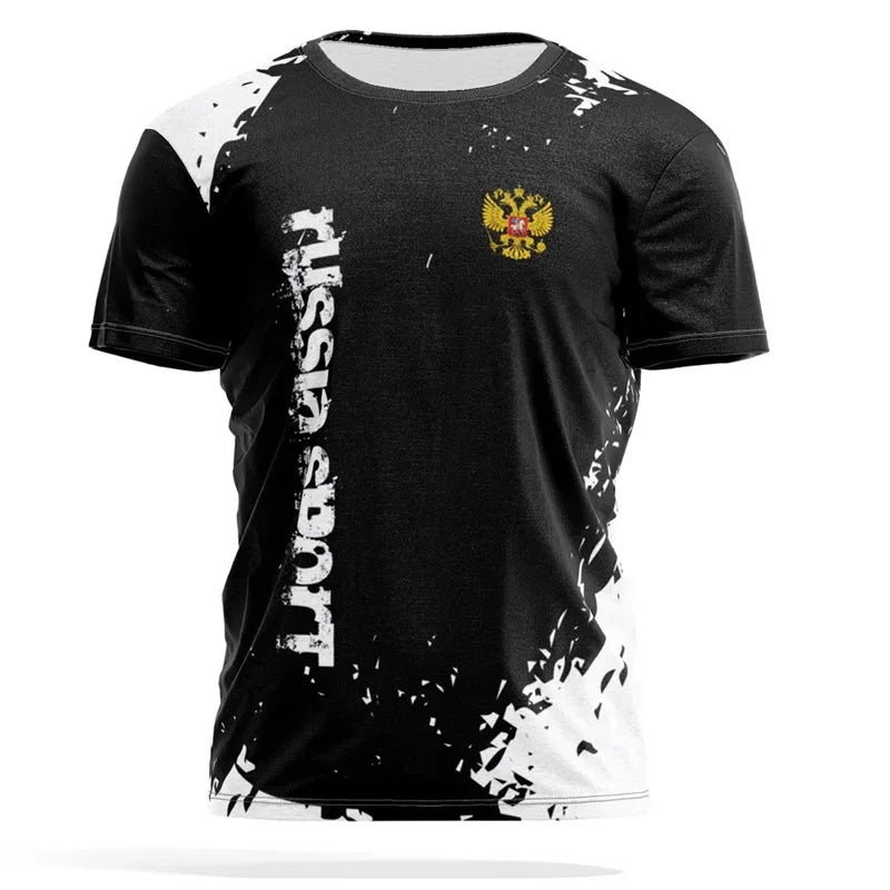 Russia Flag 3d Print T-shirt For Men Loose Short Sleeve Tactical T Shirts Summer Cool Street Sports Fitness Tees Men's Clothing